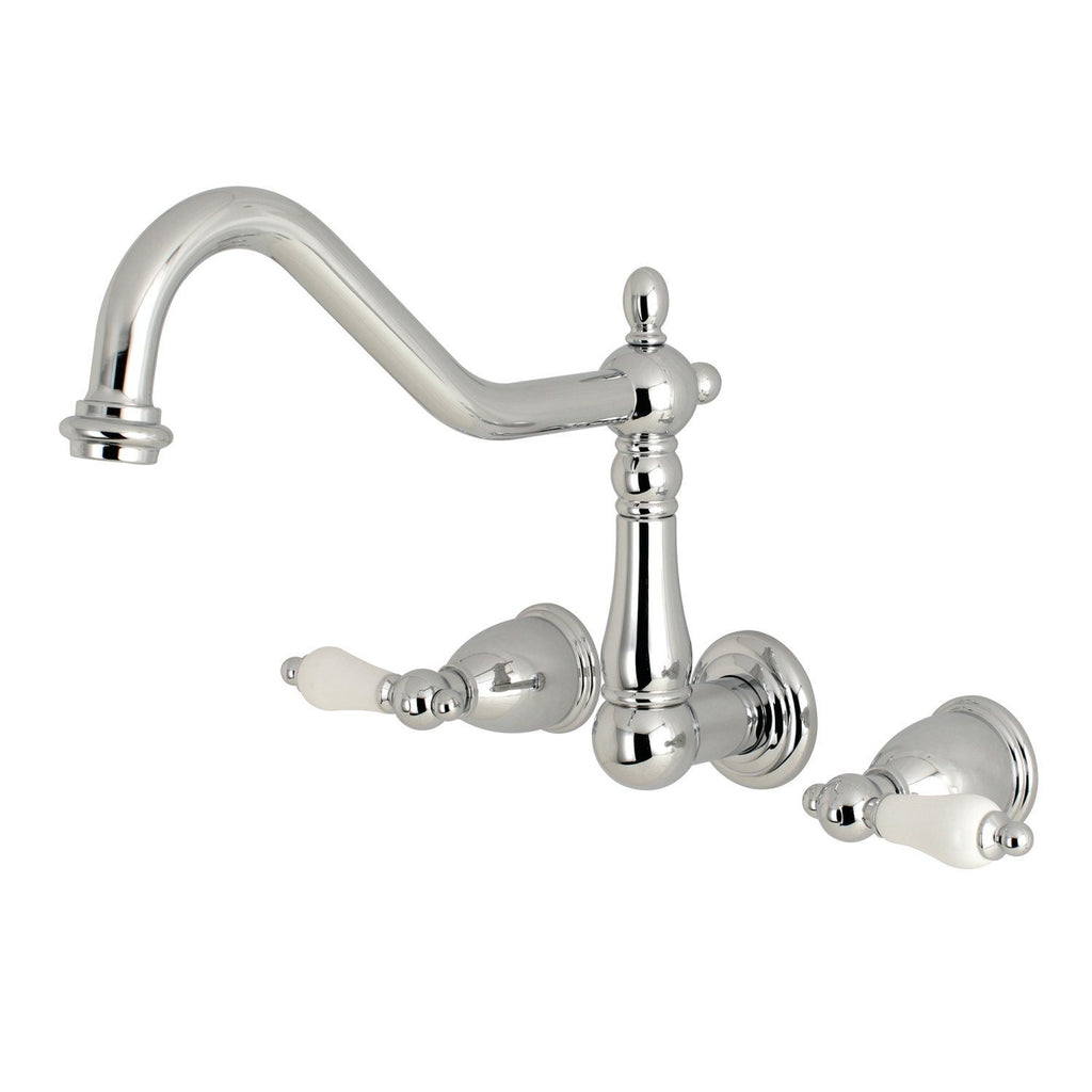 Heritage Two-Handle 3-Hole Wall Mount Kitchen Faucet