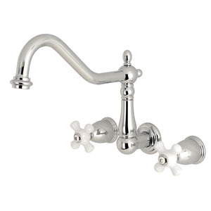 Heritage Two-Handle 3-Hole Wall Mount Kitchen Faucet