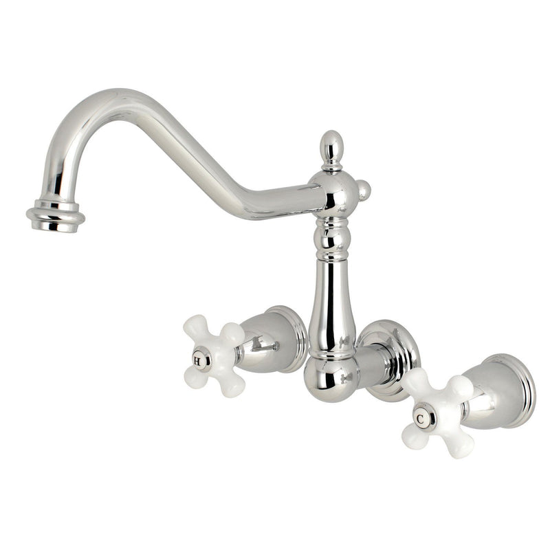 Heritage Double-Handle 3-Hole Wall-Mount Kitchen Faucet