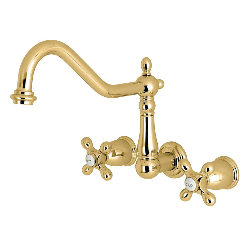 Heritage Double-Handle 3-Hole Wall-Mount Kitchen Faucet