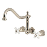 Heritage Two-Handle 3-Hole Wall Mount Kitchen Faucet