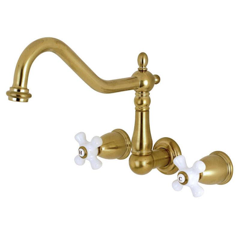 Heritage Double-Handle 3-Hole Wall-Mount Kitchen Faucet