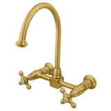 Restoration Two-Handle 2-Hole Wall Mount Bridge Kitchen Faucet