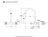 Restoration Double-Handle 2-Hole Wall-Mount Bridge Kitchen Faucet