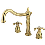 French Country Two-Handle 3-Hole Deck Mount Roman Tub Faucet