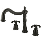 French Country Two-Handle 3-Hole Deck Mount Roman Tub Faucet