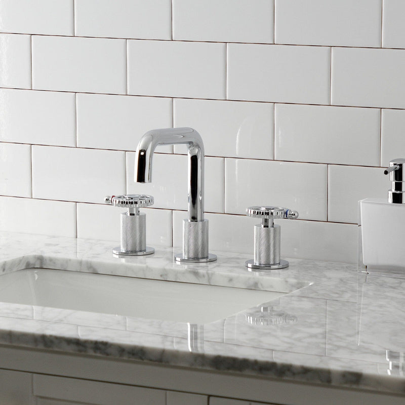 Fuller Two-Handle 3-Hole Deck Mount Widespread Bathroom Faucet with Push Pop-Up Drain