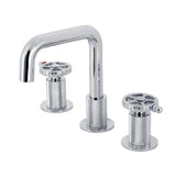 Fuller Two-Handle 3-Hole Deck Mount Widespread Bathroom Faucet with Push Pop-Up