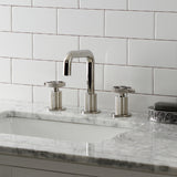 Webb Two-Handle 3-Hole Deck Mount Widespread Bathroom Faucet with Push Pop-Up