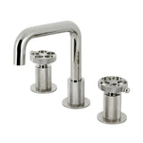 Webb Two-Handle 3-Hole Deck Mount Widespread Bathroom Faucet with Push Pop-Up