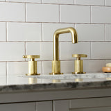 Webb Two-Handle 3-Hole Deck Mount Widespread Bathroom Faucet with Push Pop-Up