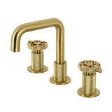 Webb Two-Handle 3-Hole Deck Mount Widespread Bathroom Faucet with Push Pop-Up
