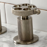 Webb Two-Handle 3-Hole Deck Mount Widespread Bathroom Faucet with Push Pop-Up