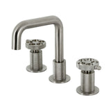 Webb Two-Handle 3-Hole Deck Mount Widespread Bathroom Faucet with Push Pop-Up