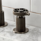 Webb Two-Handle 3-Hole Deck Mount Widespread Bathroom Faucet with Push Pop-Up