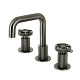 Webb Two-Handle 3-Hole Deck Mount Widespread Bathroom Faucet with Push Pop-Up