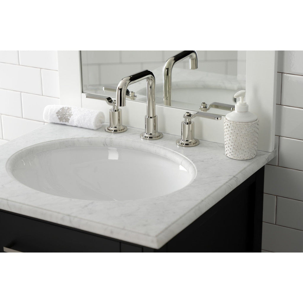 Whitaker Two-Handle 3-Hole Deck Mount Widespread Bathroom Faucet with Push Pop-Up