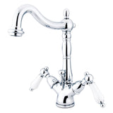 Heritage Two-Handle 1-or-3 Hole Deck Mount Bathroom Faucet with Brass Pop-Up