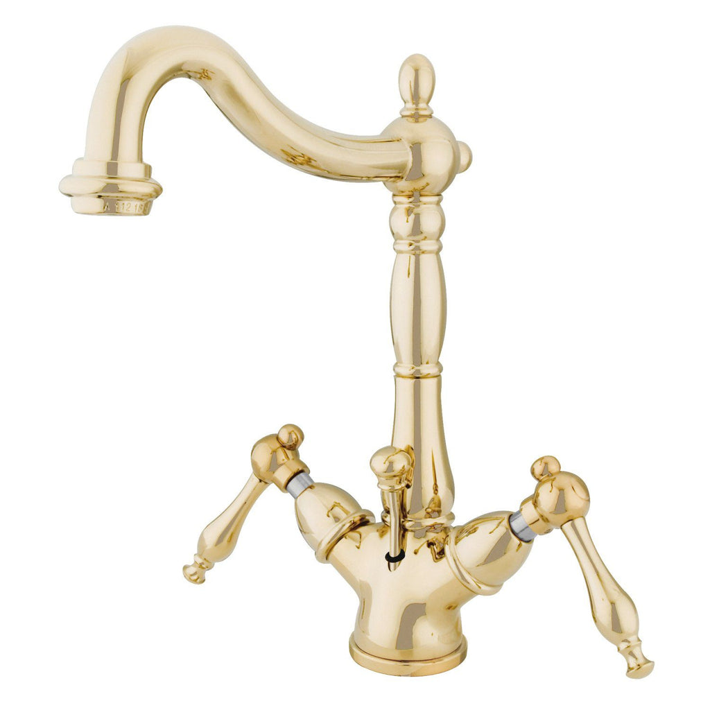Naples Two-Handle 1-or-3 Hole Deck Mount Bathroom Faucet with Brass Pop-Up