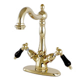 Duchess Two-Handle 1-or-3 Hole Deck Mount Bathroom Faucet with Brass Pop-Up