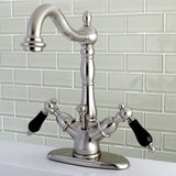 Duchess Two-Handle 1-or-3 Hole Deck Mount Bathroom Faucet with Brass Pop-Up