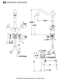 Essex Double-Handle 1-or-3 Hole Deck Mount 4-Inch Centerset Bathroom Faucet with Brass Pop-Up