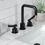Hallerbos Two-Handle 3-Hole Deck Mount Widespread Bathroom Faucet with Push Pop-Up