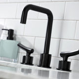 Hallerbos Two-Handle 3-Hole Deck Mount Widespread Bathroom Faucet with Push Pop-Up