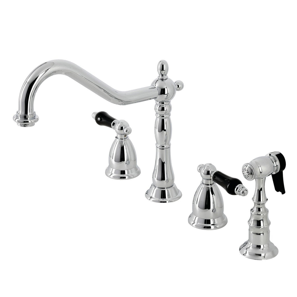 Duchess Two-Handle 4-Hole Deck Mount Widespread Kitchen Faucet with Brass Sprayer