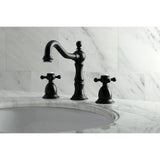 Heritage Two-Handle 3-Hole Deck Mount Widespread Bathroom Faucet with Brass Pop-Up