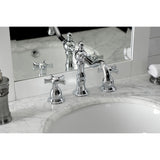 Hamilton Two-Handle 3-Hole Deck Mount Widespread Bathroom Faucet with Brass Pop-Up