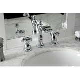 Belknap Two-Handle 3-Hole Deck Mount Widespread Bathroom Faucet with Brass Pop-Up