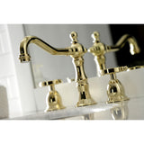 Belknap Two-Handle 3-Hole Deck Mount Widespread Bathroom Faucet with Brass Pop-Up