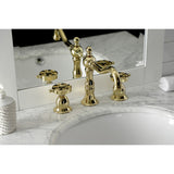 Belknap Two-Handle 3-Hole Deck Mount Widespread Bathroom Faucet with Brass Pop-Up