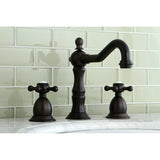 Heritage Two-Handle 3-Hole Deck Mount Widespread Bathroom Faucet with Brass Pop-Up