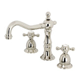 Heritage Two-Handle 3-Hole Deck Mount Widespread Bathroom Faucet with Brass Pop-Up