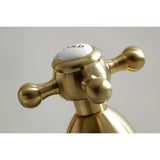 Heritage Two-Handle 3-Hole Deck Mount Widespread Bathroom Faucet with Brass Pop-Up