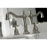 Belknap Two-Handle 3-Hole Deck Mount Widespread Bathroom Faucet with Brass Pop-Up