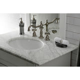 Belknap Two-Handle 3-Hole Deck Mount Widespread Bathroom Faucet with Brass Pop-Up Drain