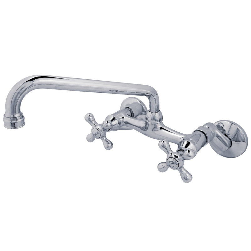 Double-Handle 2-Hole Wall-Mount Bridge Kitchen Faucet