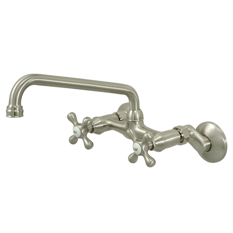 Kingston Double-Handle 2-Hole Wall-Mount Bridge Kitchen Faucet