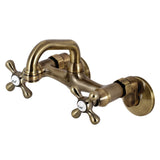 Kingston Two-Handle 2-Hole Wall Mount Bar Faucet