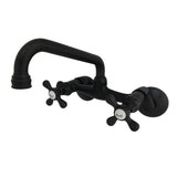 Kingston Double-Handle 2-Hole Wall-Mount Bridge Kitchen Faucet