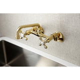 Kingston Two-Handle 2-Hole Wall Mount Kitchen Faucet