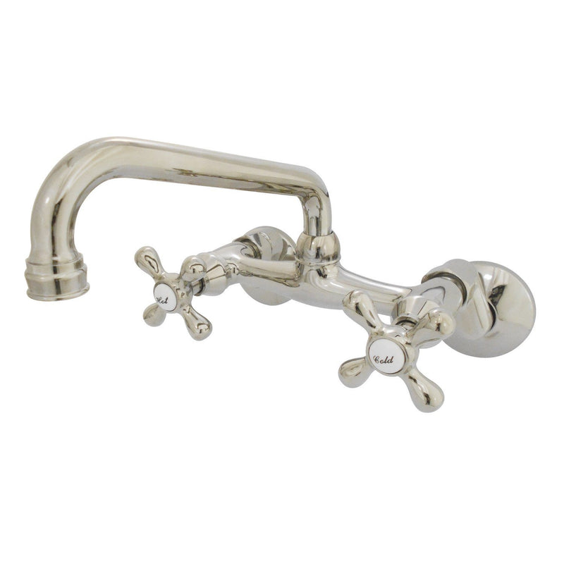 Kingston Double-Handle 2-Hole Wall-Mount Bridge Kitchen Faucet