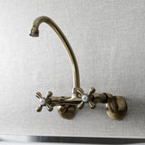 Kingston Two-Handle 2-Hole Wall Mount Kitchen Faucet