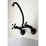 Kingston Double-Handle 2-Hole Wall-Mount Bridge Kitchen Faucet