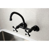 Kingston Two-Handle 2-Hole Wall Mount Kitchen Faucet