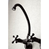 Kingston Double-Handle 2-Hole Wall-Mount Bridge Kitchen Faucet