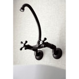 Kingston Double-Handle 2-Hole Wall-Mount Bridge Kitchen Faucet